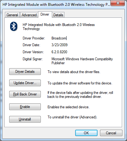 Broadcam Bluetooth Driver Update